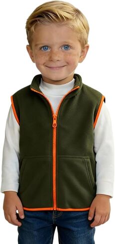 Motteecity Boys' Warm Zipper Fleece Vest in Kuwait