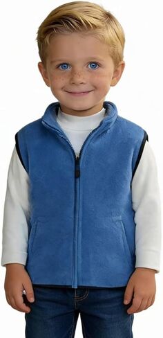 Motteecity Boys' Warm Zipper Fleece Vest in Kuwait