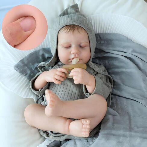 SCOM Realistic Reborn Baby Dolls - Quinbee, 20 Inch Sleeping Girl Lifelike Features with Closed Eyes and Soft Cloth Body, Real Life Newborn Doll Gift for Kids 3+ in Kuwait