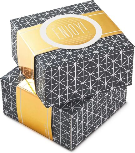 Hallmark 8" Medium Black Gift Boxes with Wrap Bands (3 Boxes, 3 Wrap Bands) for Weddings, Bridal Parties, Groomsmen Gifts, Valentine's Day, Graduations, Wrapped Treats and Cookies in Saudi Arabia