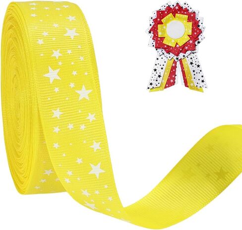 PH PandaHall 25 Yards Stars Printed Ribbons, 1inch Black Decorative Grosgrain Ribbon with White Stars Polyester Craft Ribbon for Bows Making Gift Wrapping Wedding Home Decor DIY Crafts in Saudi Arabia