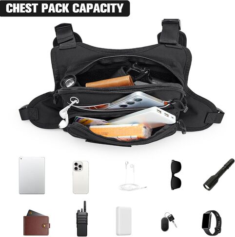 G4Free Tactical Chest Bag for Men, Tactical Quick Access Chest Rig Vest, EDC Chest Pack for Running, Hiking, Cycling in Kuwait