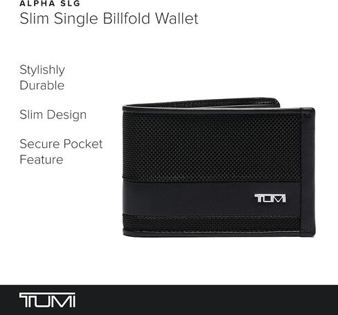 TUMI - Alpha Slim Single Billfold Wallet for Men - Black in Kuwait