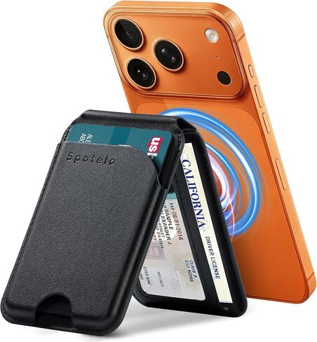Strong Magnetic Wallet Card Holder, Adjustable Magnetic Phone Wallet Stand with 3 Card slots, RFID Blocking Magnetic Wallet for iPhone 16/15/ 14/13/ 12/ Series, Not for iPhone 13 / 12mini in Kuwait