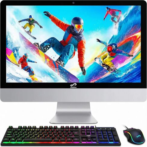 All-in-One Desktop Computer, 21.5-inch FHD Display, Core i5 2.9GHz up to 3.6GHz, 16G Memory, 512G SSD, WiFi 5, Bluetooth, RGB Keyboard & Mouse & Mouse Pad, Webcam, W10H64 in Kuwait