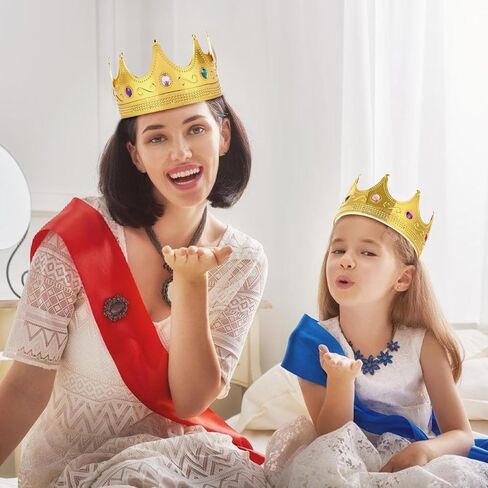 Adorox Gold Royal King Plastic Crown Prince Costume Accessory Adult/K Kid (1) in Kuwait