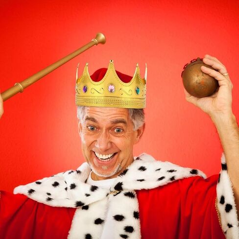 Adorox Gold Royal King Plastic Crown Prince Costume Accessory Adult/K Kid (1) in Kuwait