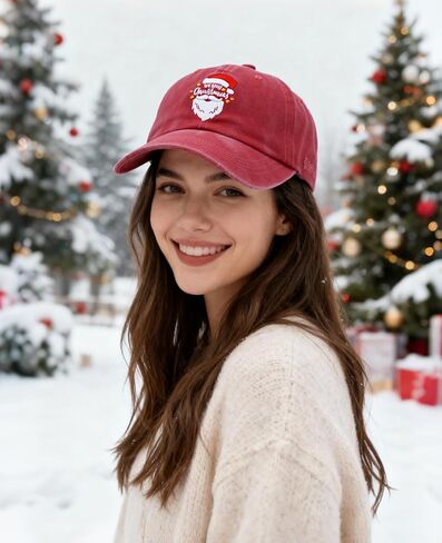 Christmas Hats for Adults with Gift Box, Adjustable Santa Baseball Cap, Embroidered Xmas Baseball Hat in Kuwait