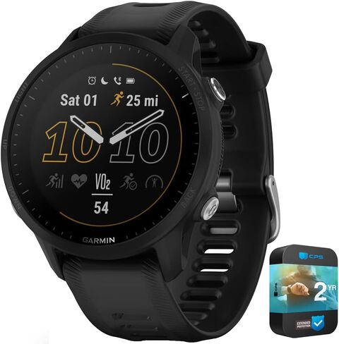 Garmin 010-02638-00 Forerunner 955 Solar GPS Smartwatch Black Bundle مع حزمة حماية محسنة 2 سنة in Kuwait