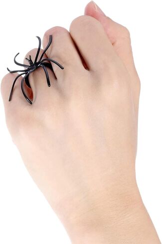 120 قطعة حلقات عنكبوت حلقات هالوين حلقات البلاستيك العنكبوت كب كيك أعلى ملحقات أزياء الأزياء هالوين الحفلات in Kuwait