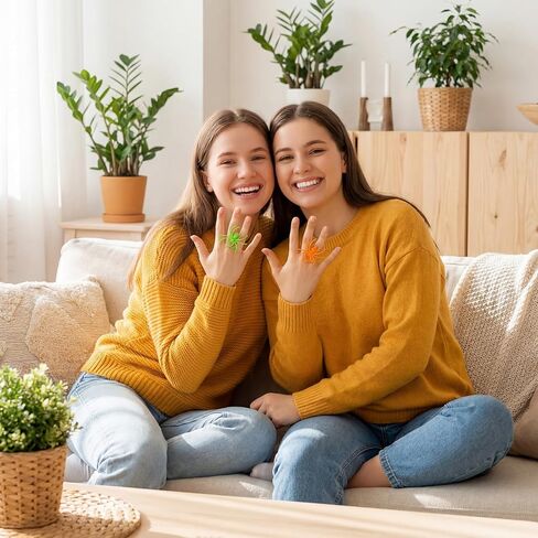 120 قطعة حلقات عنكبوت حلقات هالوين حلقات البلاستيك العنكبوت كب كيك أعلى ملحقات أزياء الأزياء هالوين الحفلات in Kuwait