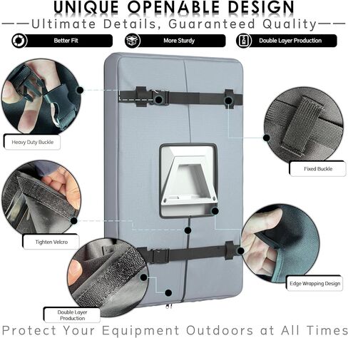 Starlink Gen 2 Cover,Standard Actuated Cover,with Transparent EVA Front Panel,Back Strap Buckle Design,Roll-Up Magnetic Closure & Side Zipper Access - Weatherproof Anti-Dust Case for Satellite Dish in Kuwait