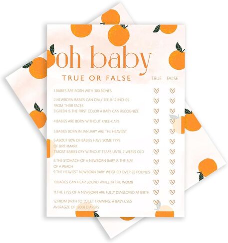 ISOVF Orange Theme Baby Shower Games - Baby Bingo Game - Baby Gender Reveal Party Games - A Little Cutie is on The Way Gender Neutral Party and Supplies-(K03) in Saudi Arabia