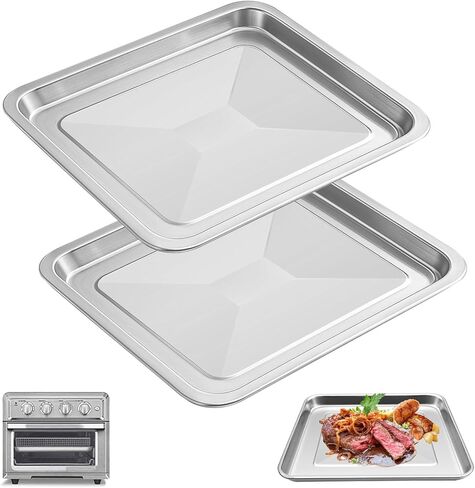Air Fryer Tray Replacement for Cuisinart TOA-60 TOA-65 TOA-70 Toaster Air Fryer Convection Oven, 12.2*11'' Non-stick Mesh Air Fryer Stainless Steel Basket Wire Rack Accessories Parts, Dishwasher Safe in Saudi Arabia
