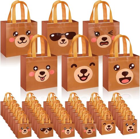 Sweetude 40 Pcs Dinosaur Gift Party Favor Bags with Handle, Dino Non Woven Goodie Bags Dinosaur Birthday Favor for Boys Girls Birthday Baby Shower Supplies in Kuwait