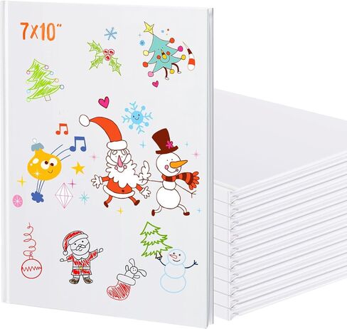 Henoyso 20 Pcs Hardcover Blank Book for Kids to Write Stories 7 x 10 Inch White Blank Books Craft 40 Pages Sketchbook for Student Classroom School in Kuwait