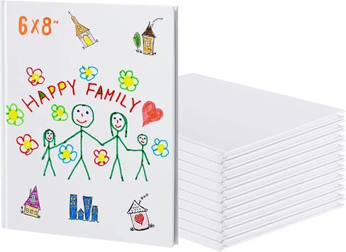 Henoyso 20 Pcs Hardcover Blank Book for Kids to Write Stories 7 x 10 Inch White Blank Books Craft 40 Pages Sketchbook for Student Classroom School in Kuwait