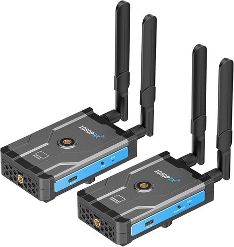 Wireless HDMI Transmitter and Receiver 100Ft/30m, 4K Decode 1080P@60Hz Plug & Play HDMI Wireless Adapter, Portable Dual Band 2.4G/5G for Office Meetings, Home Theater, Outdoor Use Whtie in Saudi Arabia