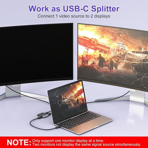 8K USB C Switch Splitter USB C Switcher for 2 Computers - Bi Directional USBC KVM Switch 1 in 2 Out for 8K@60Hz/4K@144Hz Video Transfer+100W Charging+10Gbps Data, with Power Cable in Kuwait