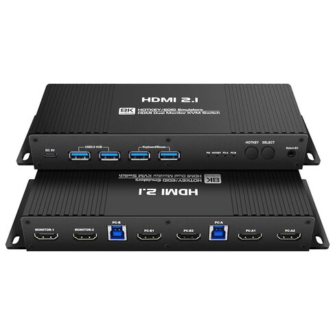 hdmi displayport kvm Switch 2 Monitors 2 Computer 144Hz Hotkey Switching Dual Monitor kvm Switch displayport hdmi 165hz displayport hdmi kvm 2 Monitors 2 Computers FreeSync G-SYNC GiantMatrix in Saudi Arabia