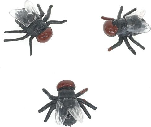 Cooplay 30pcs Fake Fly Flies Bug Plastic Mock Insects Reptile Joke Toys Prank Scary Trick Tricky Brains for Halloween Party in Kuwait