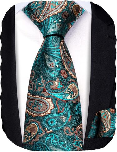Hi-Tie Silk Boys Tie 8-14 Self-Tied Ties for Boy Paisley Solid Kid Necktie and Pocket Square Set for Wedding in Kuwait