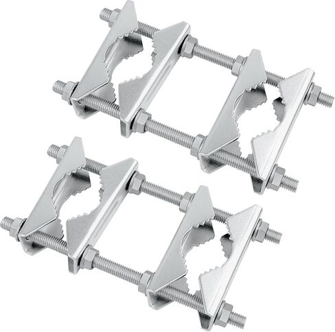 Double Antenna Mast Clamp, Mast to Mast Mount Bracket Kit with V Jaw Blocks, Heavy Duty Antenna Pole Clamp for Ham TV, CB, Security Cameras, Weather Station (2 Sets) in Kuwait