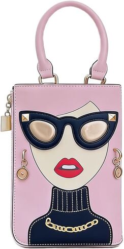 Novelty Unique 3D Lady Face PU Leather Top Handle Satchel Handbags for Women Funky Tote Purse Hobo Crossbody Shoulder bags in Kuwait