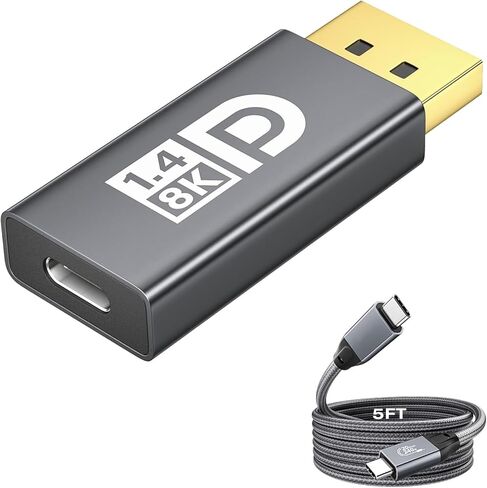 8K@60Hz USB C to DisplayPort 1.4 Adapter,Bidirectional Type C to Display Port Adapter,Thunderbolt 3/4 to DP Converter, Compatible with MacBook,Phone 16/15,iPad Pro,Samsung,Galaxy,Lenovo/HP/Dell/ASUS in Kuwait