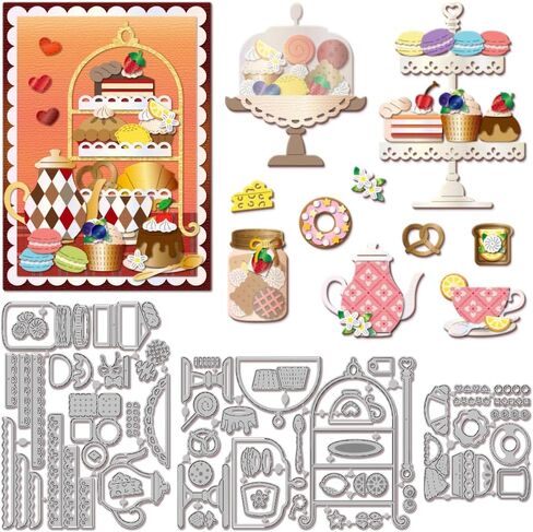 GLOBLELAND Valentine's Day Layered Chocolate Cutting Dies for DIY Scrapbooking Metal Valentine's Day Dessert Cut Dies Craft Die Cuts for Card Making Embossing Photo Album Craft Decor in Saudi Arabia