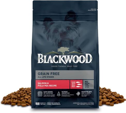 Blackwood Grain Free Dry Dog Food, Salmon & Field Pea Recipe, 24 Pound Bag for All Life Stages, Slow Cooked with Vitamins & Minerals for a Balanced Diet in Kuwait