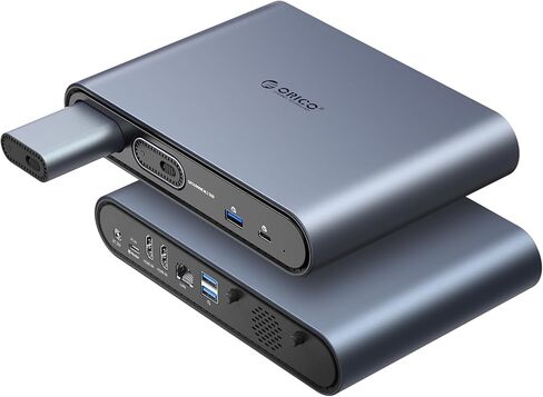 موزع ORICO USB C مع حاوية M.2 SSD، محطة إرساء USB C 10 في 1 تناسب M.2 NVMe/SATA SSD، 10 جيجابت في الثانية USB-A، 10 جيجابت في الثانية USB-C، 4K@60 هرتز HDMI، 100 وات PD، إيثرنت، صوت 3.5 مم جاك، 2 × USB A 2.0 in Kuwait