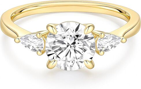 EAMTI 2CT 925 Sterling Silver Engagement Rings for Women Round Cut 3-Stone Promise Rings for Her Cubic Zirconia CZ Wedding Bands Size 3-11 in Kuwait