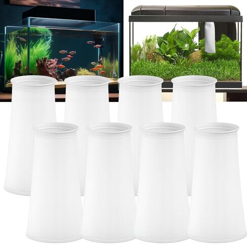 Filter Sock 4 Inch Ring, Filter Socks for Saltwater Aquarium by 15 Inch Long, 200 Micron Aquarium Filter Sock for Fish Tank Sump Saltwater Freshwater Aquariums (16pack) in Kuwait