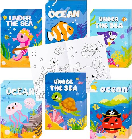 ANGOLIO 24Pcs Frog Mushroom Coloring Book Bulk for Kids Kawaii Frog Activity Book Cartoon Animals DIY Art Booklet for Kid Birthday Party Gift Goodie Bags Filler School Prize in Kuwait