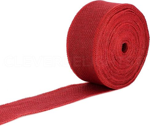 CleverDelights 2.5" Natural Burlap Ribbon - Wired Edges - 25 Yards - Jute Burlap Fabric in Kuwait