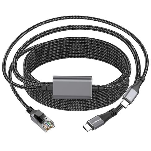 USB A إلى Ethernet Cable 10 FT ، اكتب A إلى RJ45 NYLON SLOT ، GIGABIT متصل مباشرة ، متوافق مع الكمبيوتر المحمول ، كمبيوتر سطح المكتب ، التبديل ، مربع التلفزيون in Kuwait