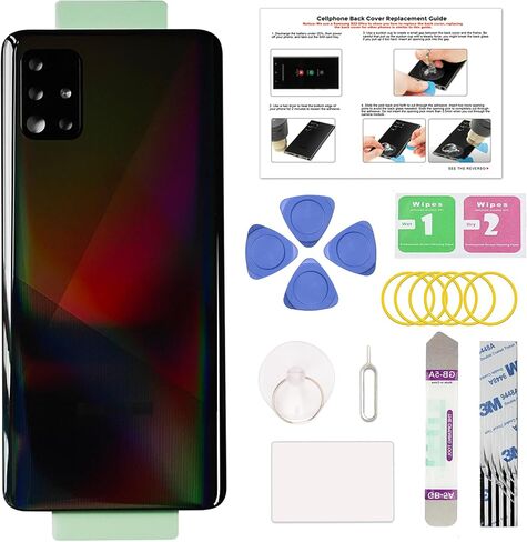 GREEN FUSION Compatible with Galaxy A32 5G Back Cover Replacement, Back Housing Door for A32 5G SM-A326 with Pre-installed Frame Sticker, Repair Toolkit & Instruction (Awesome Black) in Kuwait