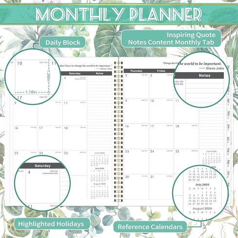 مخطط شهري/تقويم 2023-2026 - مخطط شهري لمدة 3 سنوات ، يوليو 2023 - يونيو 2026 ، 6.3 "× 8.4" ، 2023-2026 مخطط شهري مع غلاف فني وجيب داخلي وملاحظات - ملاحظات - in Kuwait