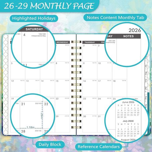 2025 Planner - Planner 2025, Jan. 2025 - Dec. 2025, 8'' x 10'', 2025 Planner Weekly and Monthly with Printed Tabs and Twin-wire Binding - Green in Kuwait