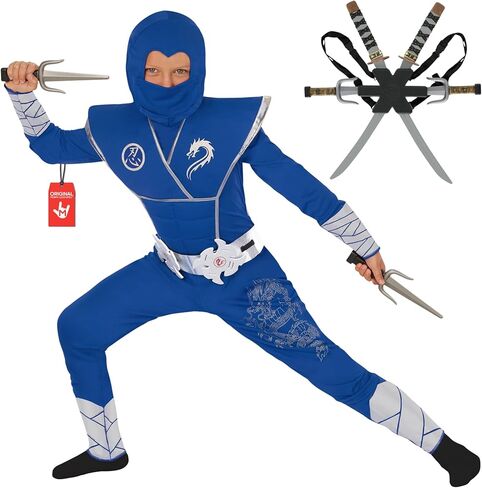 Morph Deluxe Ninja Costume Kids Boys Ninja Costume Kids Ninja Toy Swords Kids Ninja Set Outfit for Kids With Accessories in Kuwait