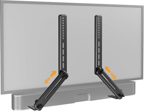 Perlegear Soundbar Mount, Sound Bar Mount with Holes/Without Holes, Soundbar Mounting Bracket Under TV up to 13.2 lbs, Non-Slip Base Holder Extends 3.5" to 6", Attach Speaker Mount to TV or Wall in Kuwait
