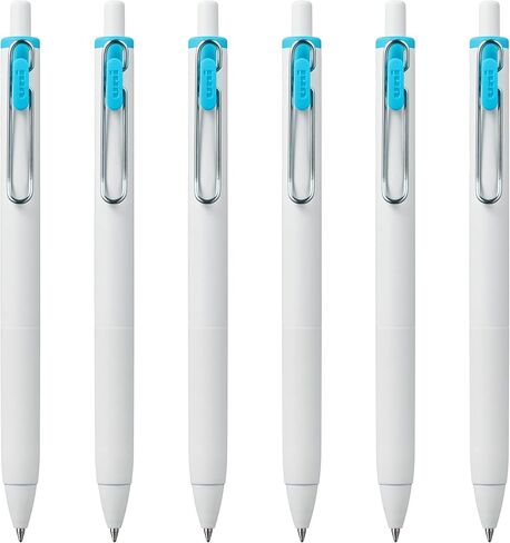 Uniball One Retractable Gel Pens, 0.7mm Medium Point, Light Blue Ink, 6 Count in Kuwait