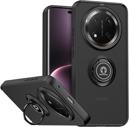 قضية Quietip متوافقة مع Honor Magic 7 Lite & Honor X9C ، TPU + Hard PC Srockproof Ring Ring Care Cover ، Black in Saudi Arabia