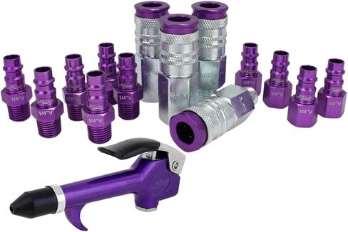 COLORFIT® by Milton® Air Compressor Accessories Kit, 1/4" NPT, M-STYLE® Air Nozzle Starter Kit, Red - 15 Pieces in Saudi Arabia