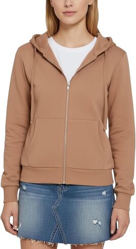 ToBeInStyle Women’s Velour Terry Active Cropped Zip-Up Jacket with Hood in Kuwait