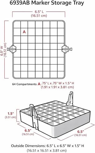 ArtBin 6939AB Marker Storage Tray - Holds up to 64 Pens, Pencils, Markers, Brushes, etc., [1] Plastic Storage Tray, White in Kuwait