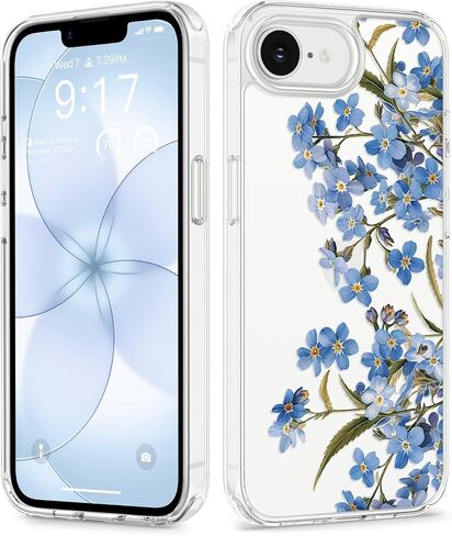 GVIEWIN for iPhone 17e Case & iPhone 16e Case with Screen Protector | Non-Yellowing, Military-Grade Protection, Hard PC&TPU Bumper, Floral Protective Clear Phone Case (Floratopia/Colorful) in Kuwait