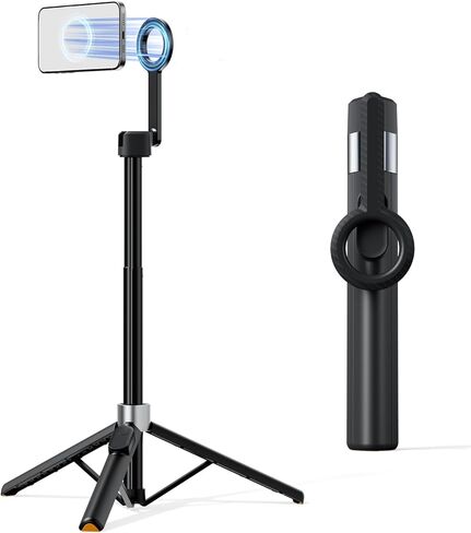 TODI Selfie Stick Tripod, 58" Lightweight Phone Tripod Stand with Wireless Remote, Extendable Selfie Stick, All-in-1, Compatible with iPhone/Android in Saudi Arabia