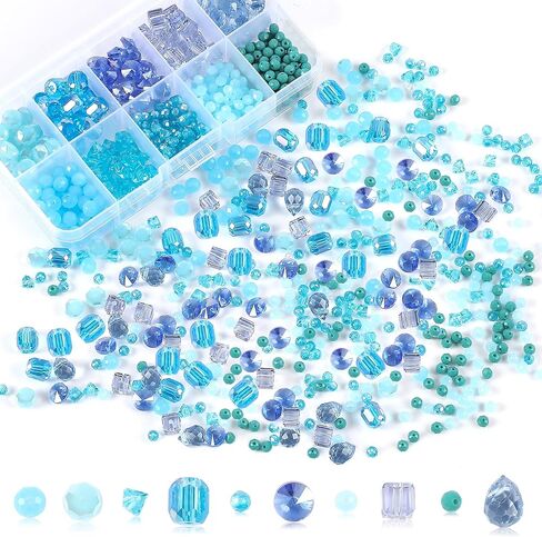 530pcs Crystal Glass Beads for Jewelry Making -Clear Ab Color Faceted Crystal Beads with Charm Heart Crystal Beads for Bracelets Earrings Necklace DIY Craft Making Kit Or Home Ornaments (Black) in Kuwait